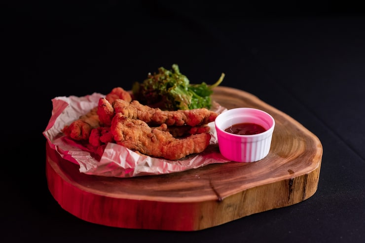 Pork Meat sticks, sauces, and such.