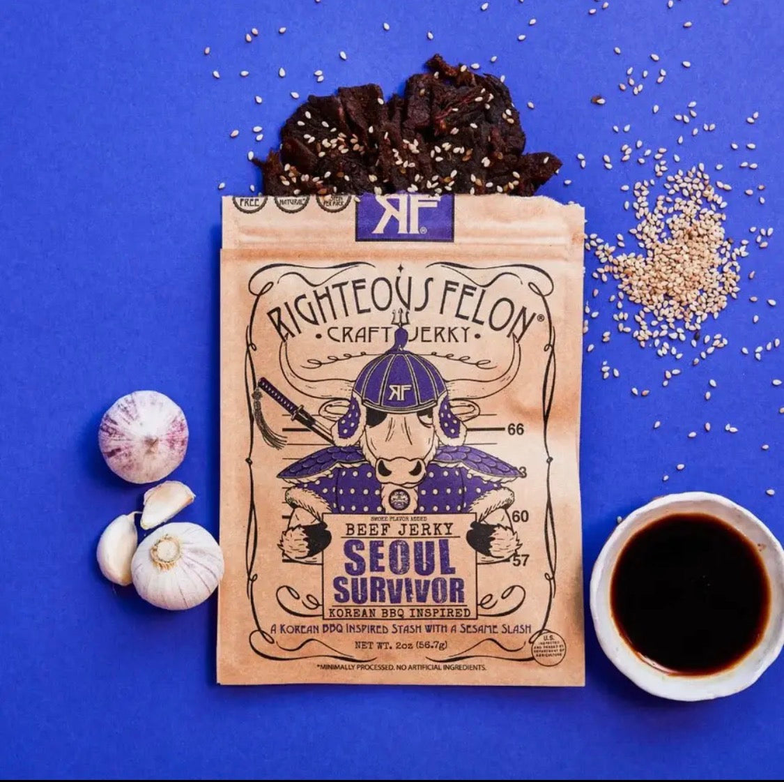 Righteous Felon Seoul Survivor Beef Jerky Korean BBQ Inspired 2oz Gluten Free