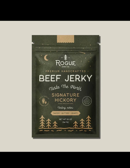 Rogue Beef Jerky, Signature Hickory Flavor, Small Batch, Gluten Free 2 oz package
