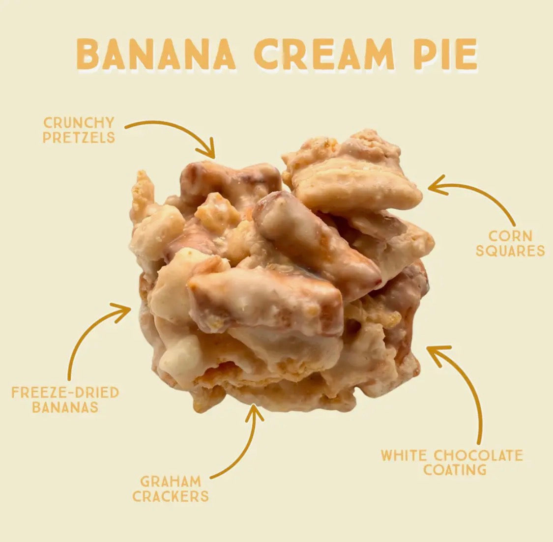 Chunk Nibbles Banana Cream Pie Sweet & Salty Clusters 3-Pack Bundle – Limited Edition, Handcrafted with Real Bananas, 12.75 oz Total.