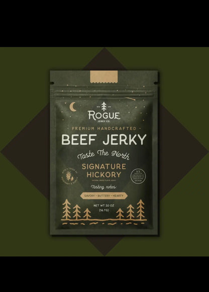 Rogue Beef Jerky, Signature Hickory Flavor, Small Batch, Gluten Free 2 oz package