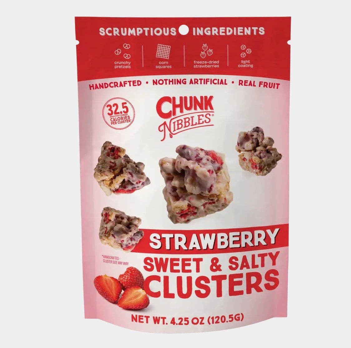 Chunk Nibbles Sweet & Salty Clusters 3-Flavor Assorted 3-Pack Bundle – Strawberry, Peanut Butter Chocolate & S’Mores, 12.75 oz Total.