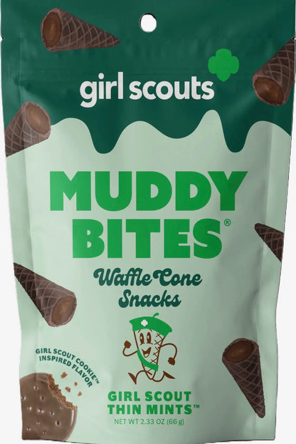 Muddy Bites Girl Scout Thin Mints™ Waffle Cone Snacks – Minty Chocolate-Filled Bites (2.33 oz)