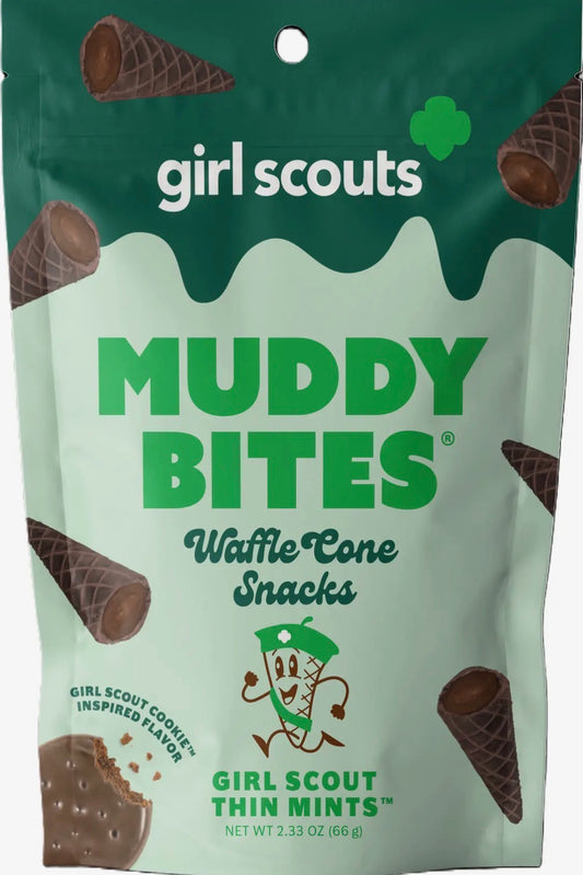 Muddy Bites Girl Scout Thin Mints™ Waffle Cone Snacks – Minty Chocolate-Filled Bites (2.33 oz)
