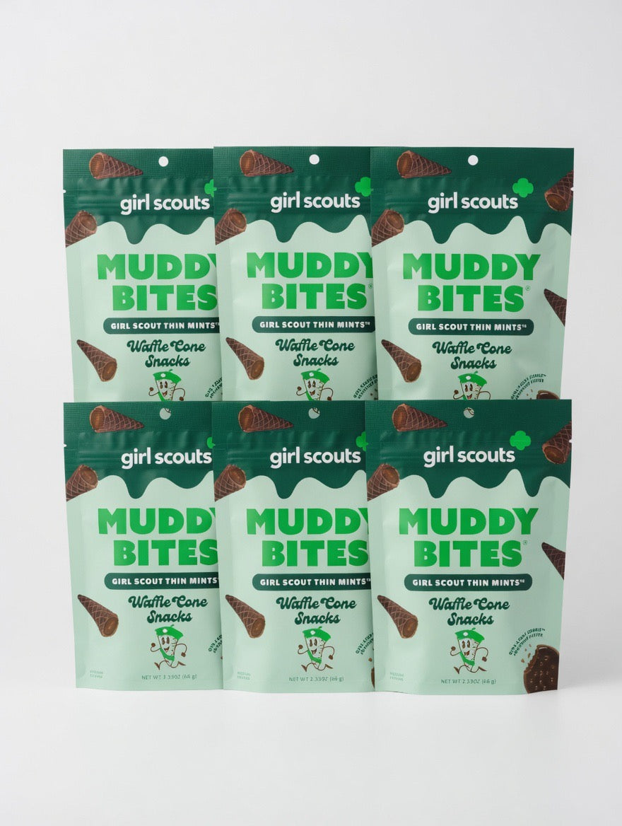 Muddy Bites Girl Scout Thin Mints™ Waffle Cone Snacks – Minty Chocolate-Filled Bites (2.33 oz)