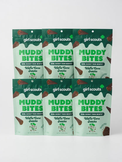 Muddy Bites Girl Scout Thin Mints™ Waffle Cone Snacks – Minty Chocolate-Filled Bites (2.33 oz)