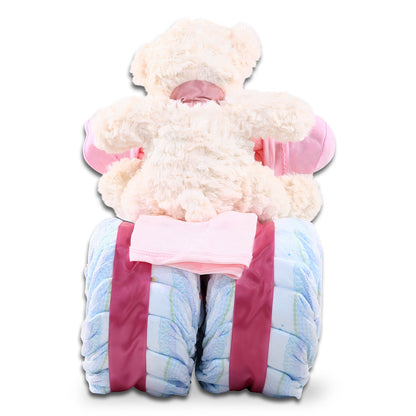 Pink Tricycle Diaper Cake Gift